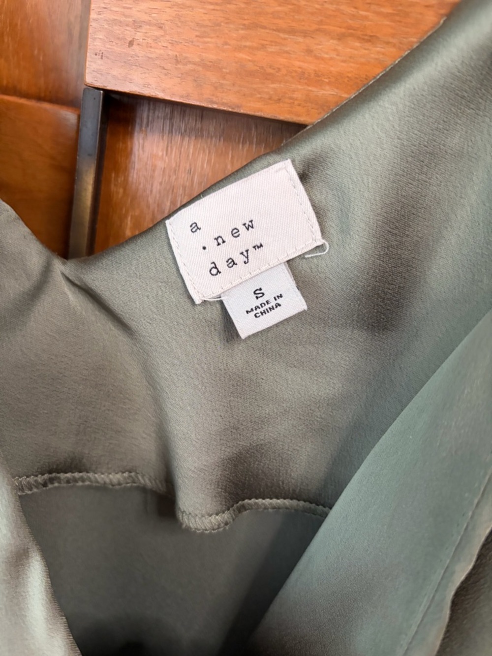 a new day Olive Satin Slip Dress - Picture 4 of 8